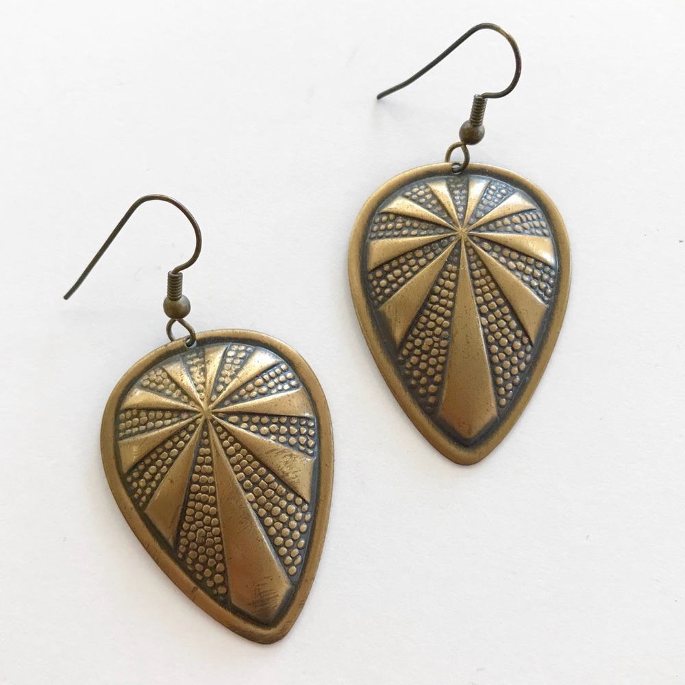 Decorative Tear Drop Dangle Earrings